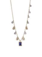 Meira T Blue Sapphire Charm & Diamond, Yellow Gold Necklace