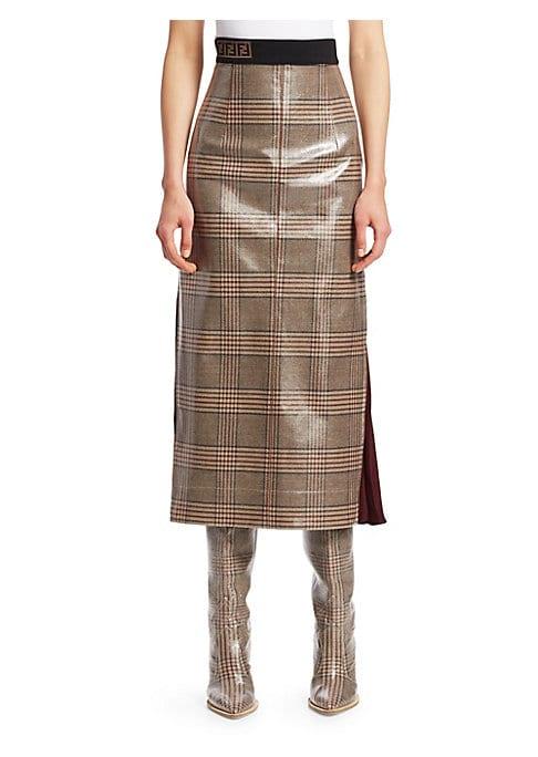 Fendi Glazed Check Midi Skirt