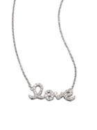 Sydney Evan Love Diamond & 14k White Gold Small Pendant Necklace