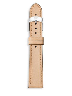 Michele Watches Thin Leather Watch Strap/16mm