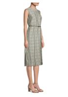 Peserico Organza Check Silk & Wool A-line Dress