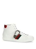 Gucci New Ace Belt Leather High-top Sneakers