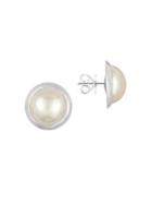 Majorica 12mm Mabe Pearl And Sterling Silver Stud Earrings