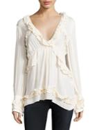 Iro Ophey Ruffle Trimmed Top
