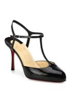 Christian Louboutin Me Pam 85 Patent Leather T-strap Pumps