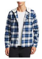 Madison Supply Plaid Cotton Flannel Hooded Shirt