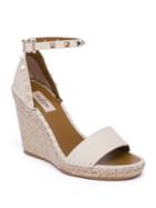 Valentino Rockstud Double Leather Espadrille Wedge Sandals