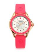 Michele Watches Cape Pink Topaz, Rose Goldtone Stainless Steel & Silicone Strap Watch/pink