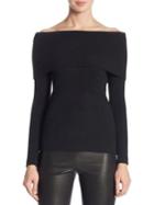 Saks Fifth Avenue Collection Ribbed Cashmere Off-the-shoulder Sweater