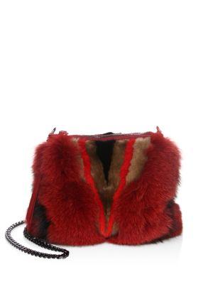 Elena Ghisellini Gia Mink & Fox Fur Shoulder Bag