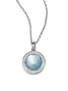 Ippolita Stella Swiss Blue Topaz, Mother-of-pearl, Diamond & Sterling Silver Lollipop Doublet Pendant Nec