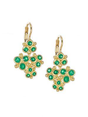 Temple St. Clair Cluster Trio Emerald Earrings