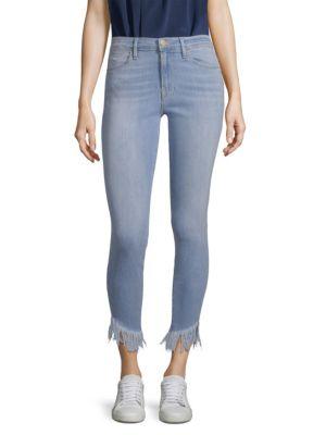 Frame Le High Skinny Shredded Hem Jeans