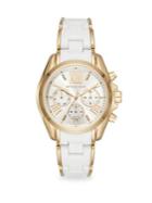 Michael Kors Bradshaw Goldtone Silicone And Stainless Steel Chronograph Watch