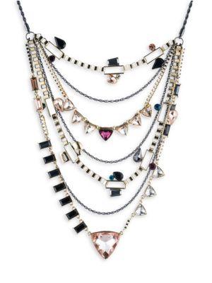 Abs By Allen Schwartz Jewelry Layered Stone-accented Statement Necklace