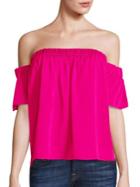 Milly Stretch-silk Off-the-shoulder Top