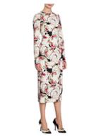 Dolce & Gabbana Ruched Floral Print Midi Dress