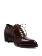 Prada Leather Block-heel Oxfords