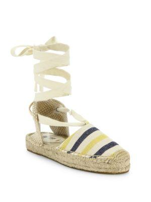 Soludos Striped Canvas Lace-up Espadrilles