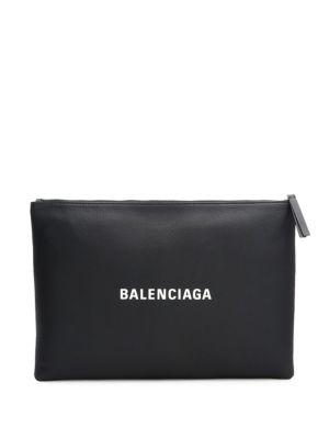 Balenciaga Leather Logo Pouch