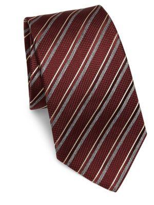 Armani Collezioni Striped Knit Silk Tie