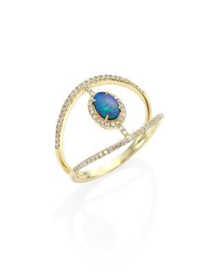 Meira T Diamond, Opal & 14k Yellow Gold Ring