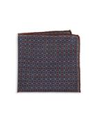 Canali Floral Print Wool Pocket Square