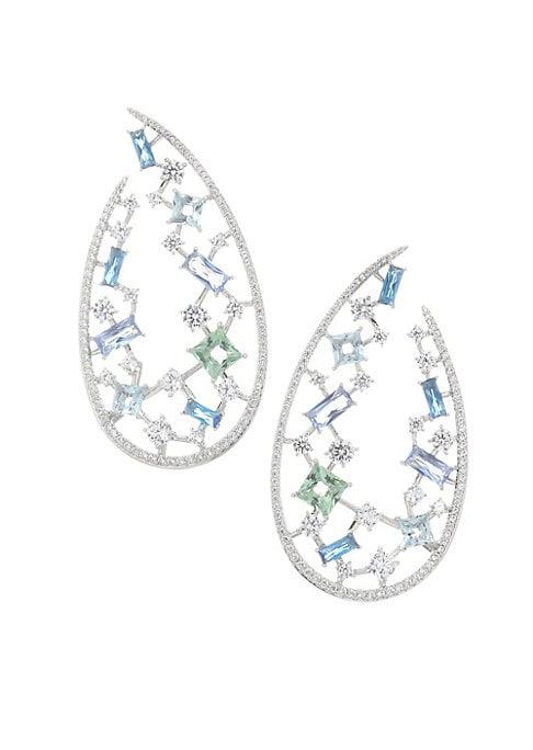 Adriana Orsini Azure Crystal Wrap Hook Earrings