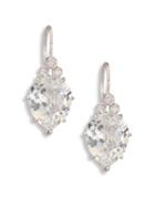 Anzie Classique Pear White Topaz & White Sapphire Drop Earrings