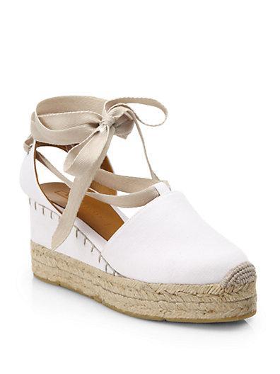 Ralph Lauren Collection Uma Tie-up Canvas Espadrille Sandals