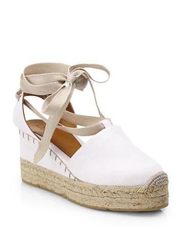 Ralph Lauren Collection Uma Tie-up Canvas Espadrille Sandals