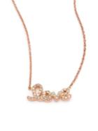 Roberto Coin Tiny Treasures Diamond & 18k Rose Gold Love Letter Necklace