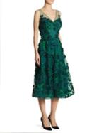 Teri Jon By Rickie Freeman Appliqued Embroidered Dress