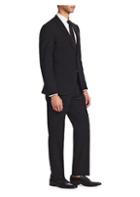 Emporio Armani Black Solid Stretch M Line Suit