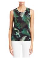 Saks Fifth Avenue Collection Palm Leaf Cashmere Shell Top