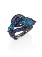 Gucci Le Marche Des Merveilles Blue Topaz, Sapphire & 18k White Gold Ring