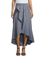 Prose & Poetry Clara High-waist Ruffled Gingham Cotton Skirt
