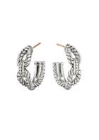 David Yurman Crossover Sterling Silver & Diamond Cable Loop Earrings