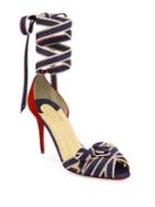 Christian Louboutin Christeriva Denim & Suede Ankle-wrap D'orsay Pumps
