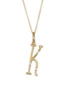 Devon Woodhill Character Letters Diamond & Gold K Pendant Necklace