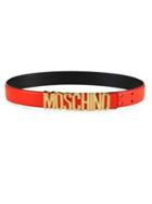 Moschino Wide Logo Leather Belt