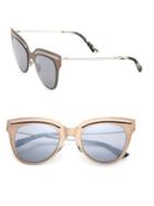 Bottega Veneta 50mm Flat Metal Cat Eye Sunglasses