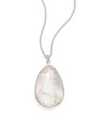 Ippolita Rock Candy Mother-of-pearl, Clear Quartz & Sterling Silver Elongated Drop Pendant Necklace