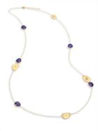Marco Bicego Lunaria Lapis & 18k Yellow Gold Long Chain Necklace
