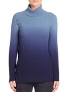 Lafayette 148 New York Cashmere Ombre Rib-knit Turtleneck Sweater