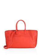 Akris Ai Small Convertible Whipstitched Leather Tote