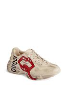Gucci Rhyton Gucci Mouth Leather Sneakers