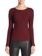 Saks Fifth Avenue Collection Ribbed Peplum Top