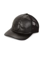 Gucci Bee-embossed Leather Baseball Hat