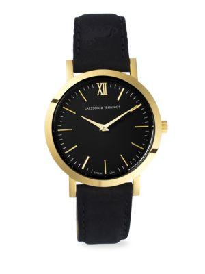 Larsson & Jennings Lugano 33mm Yellow Gold & Leather Watch